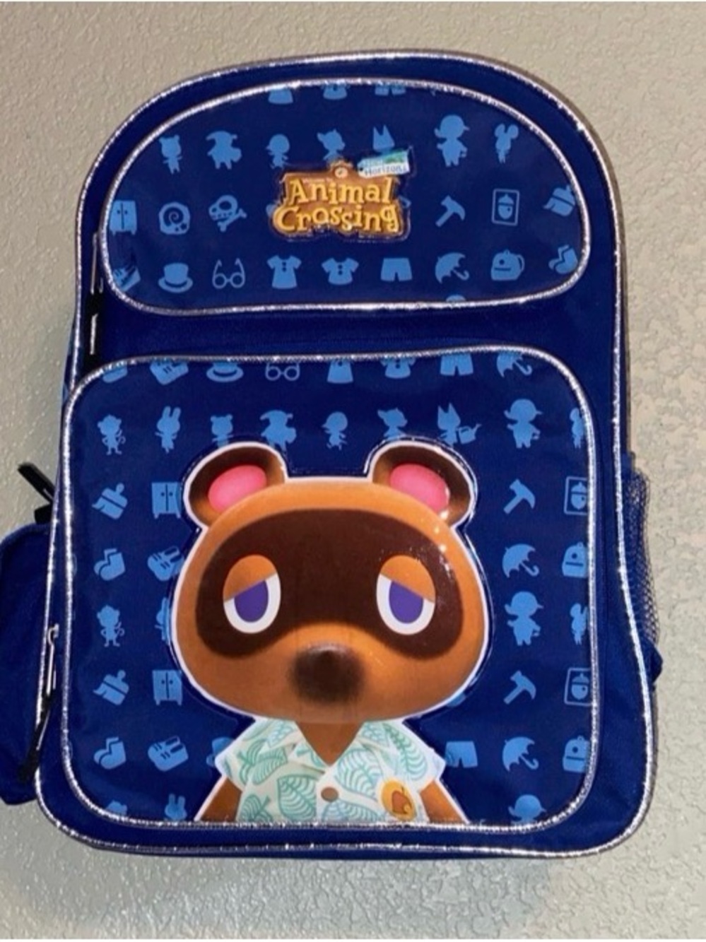 Nintendo Animal Crossing Kids Backpack in Navy Blue with Tom Nook Graphic